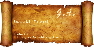 Gosztl Arvid névjegykártya